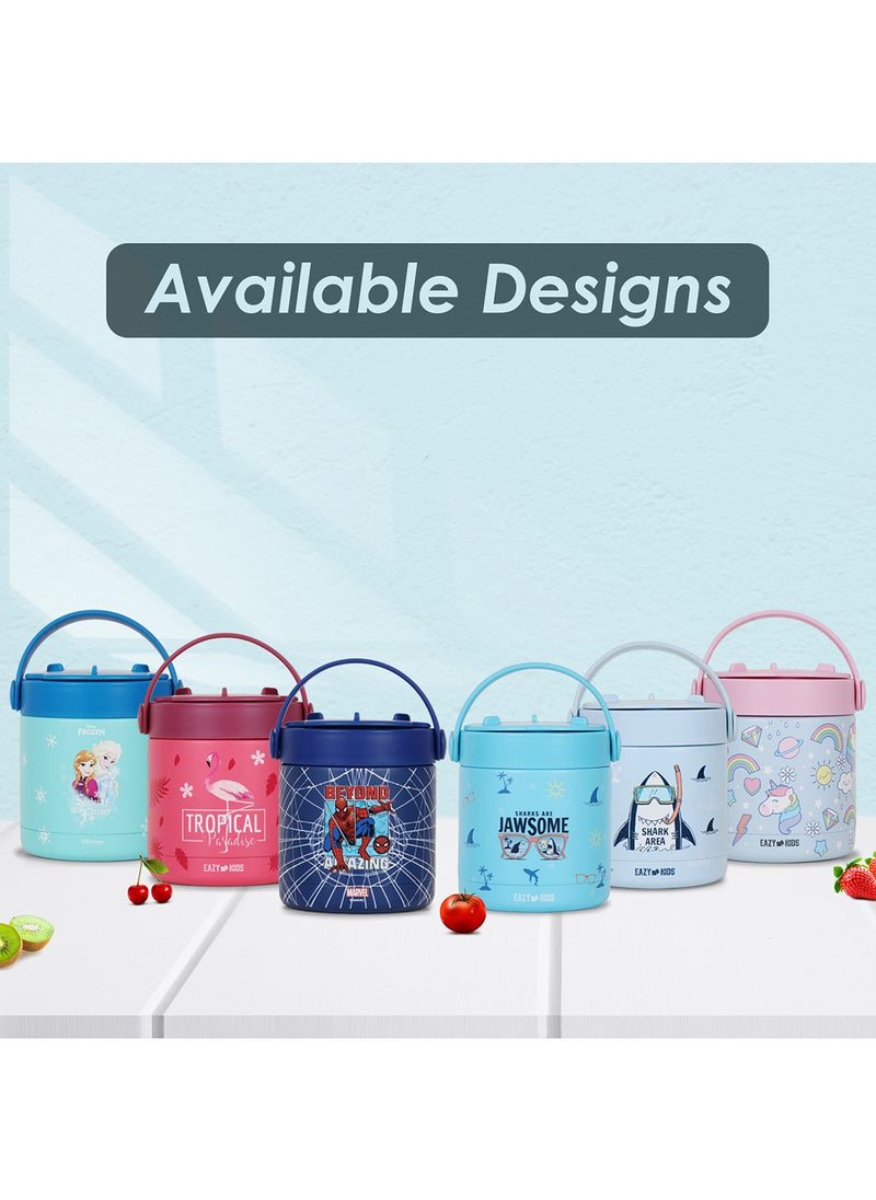 Disney Frozen Princess Elsa Stainless Steel Insulated Food Jar - Blue, 350 ML