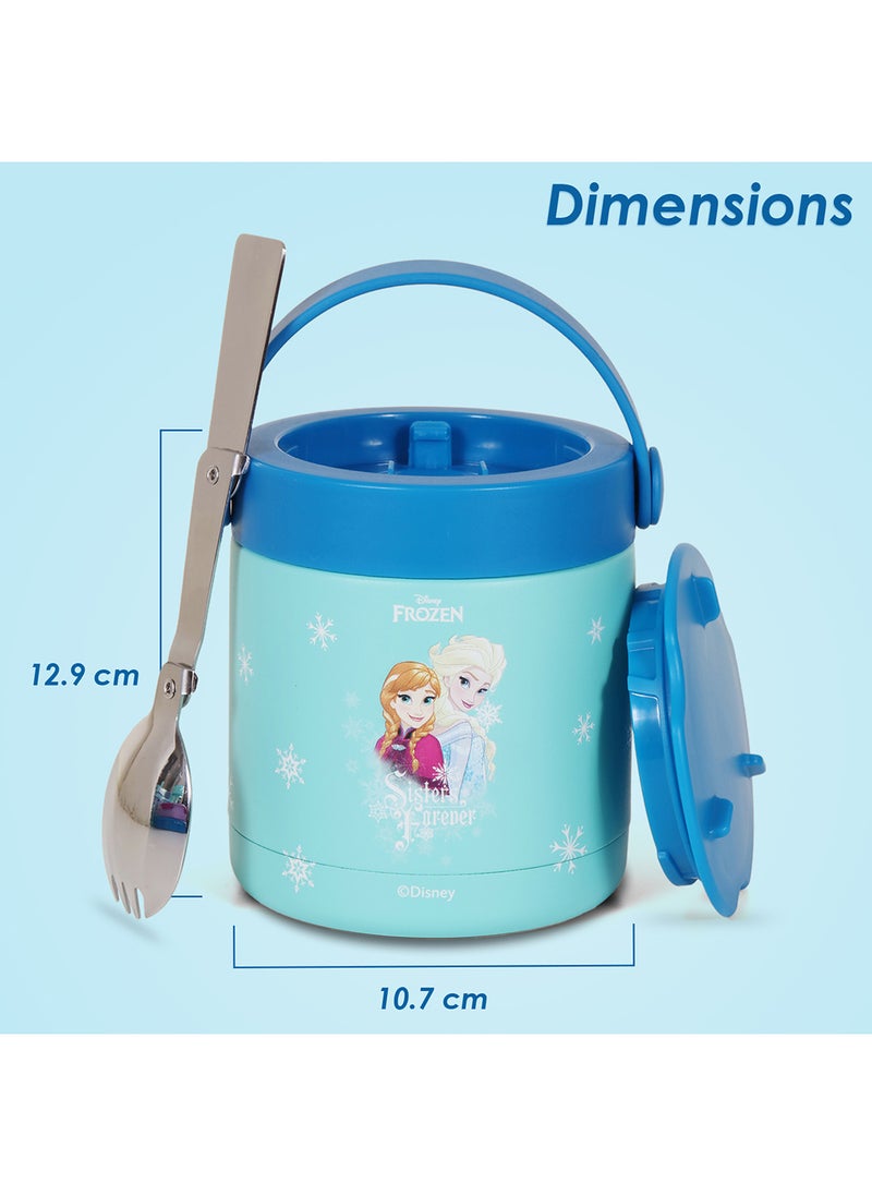 Disney Frozen Princess Elsa Stainless Steel Insulated Food Jar - Blue, 350 ML