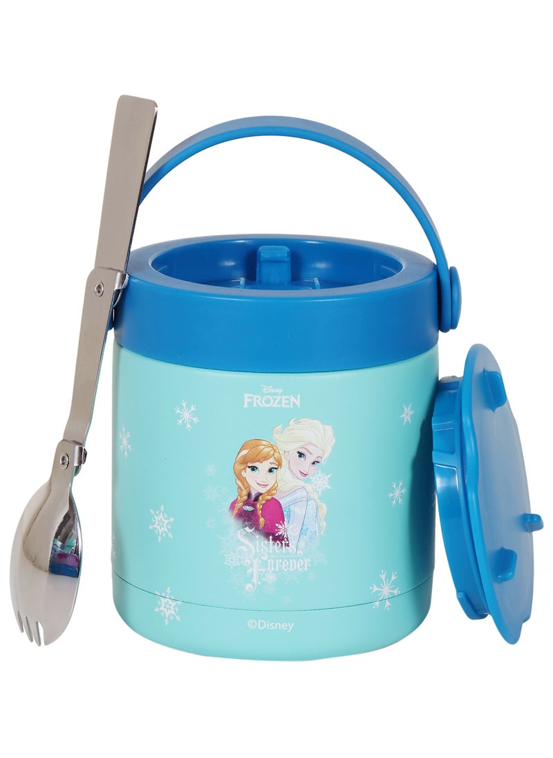 Eazy Kids Disney Frozen Princess Elsa Stainless Steel Insulated Food Jar - Blue, 350 ML  - Image 1