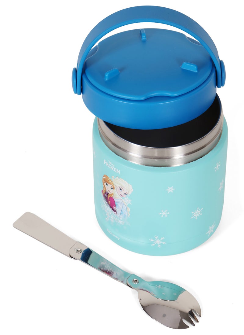 Eazy Kids Disney Frozen Princess Elsa Stainless Steel Insulated Food Jar - Blue, 350 ML  - Image 3