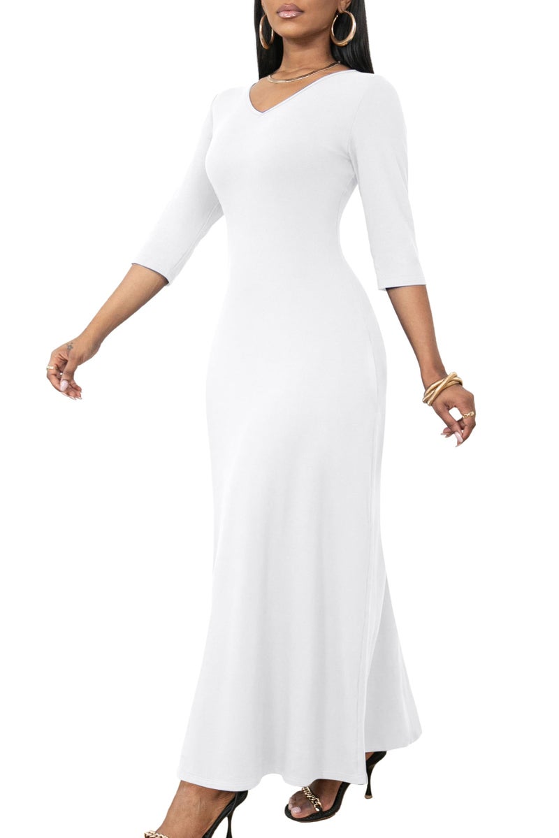 FANDEE Women's Long White Dress Summer Dresses for Women 2025 for Wedding, Cocktail, Party, Medium - Image 1