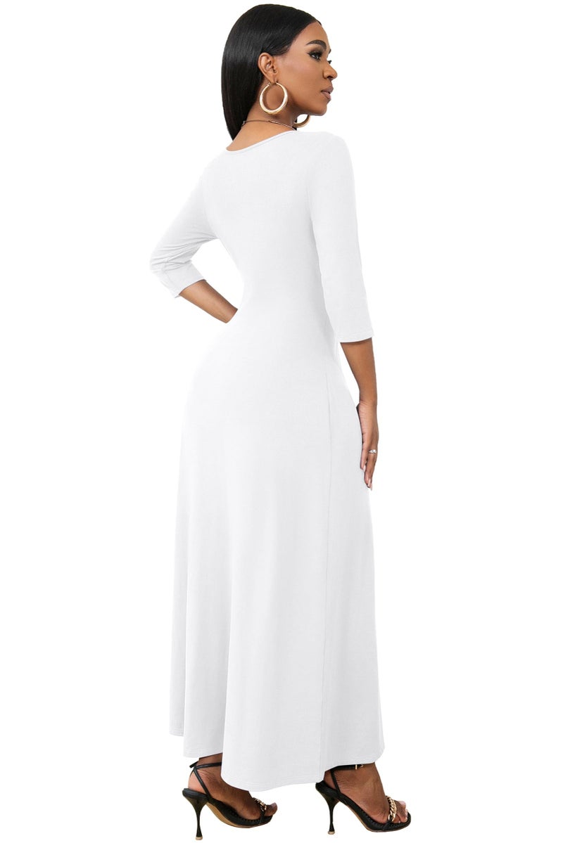 FANDEE Women's Long White Dress Summer Dresses for Women 2025 for Wedding, Cocktail, Party, Medium - Image 3