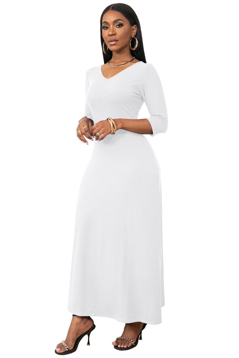 FANDEE Women's Long White Dress Summer Dresses for Women 2025 for Wedding, Cocktail, Party, Medium - Image 4