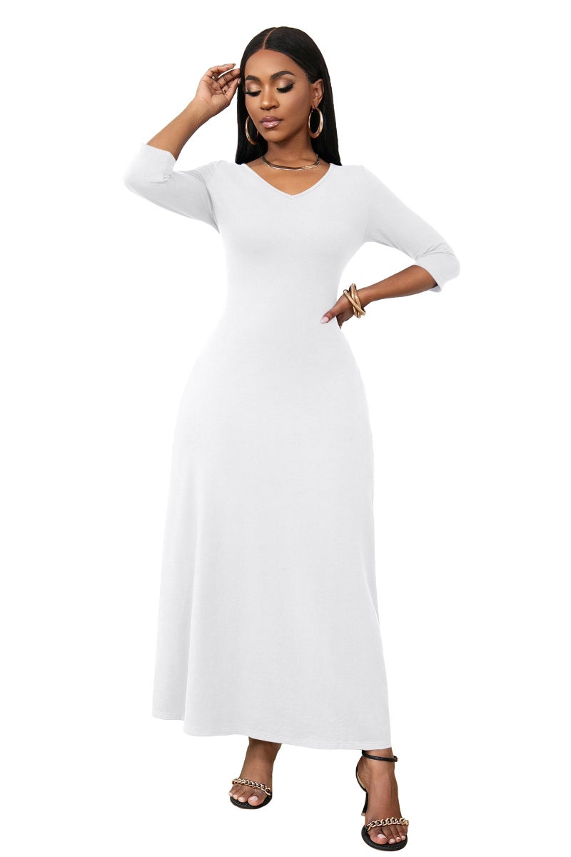 FANDEE Women's Long White Dress Summer Dresses for Women 2025 for Wedding, Cocktail, Party, Medium - Image 5