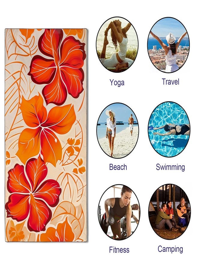 OHTMTHO Traditional Hawaiian Flower Beach Towel Oversized 36"x72" Quick Dry Microfiber Towels Pool Accessories Cruise Essentials Vacation Gifts Summer Must Haves for Swimming Camping Travel - Image 5