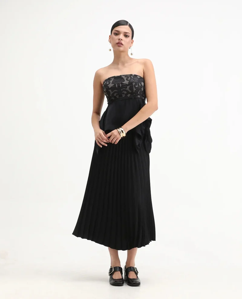 Rareism Women's Satin Fit And Flare Top
