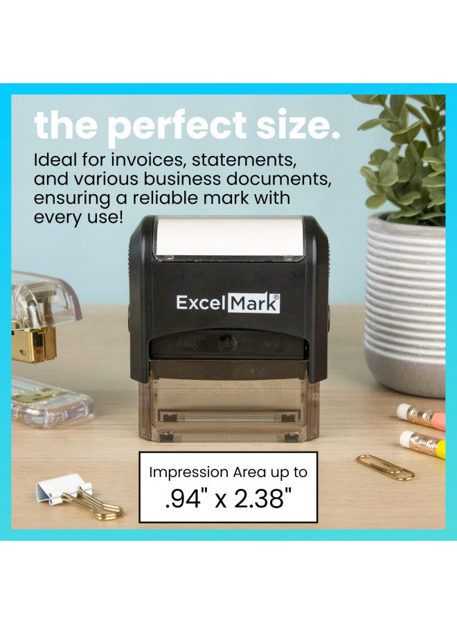 ExcelMark Rectangular Completed Teacher Stamp Self Inking - Black Ink (A2359) - Image 1