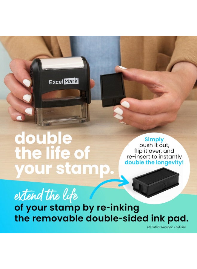 ExcelMark Rectangular Completed Teacher Stamp Self Inking - Black Ink (A2359) - Image 4