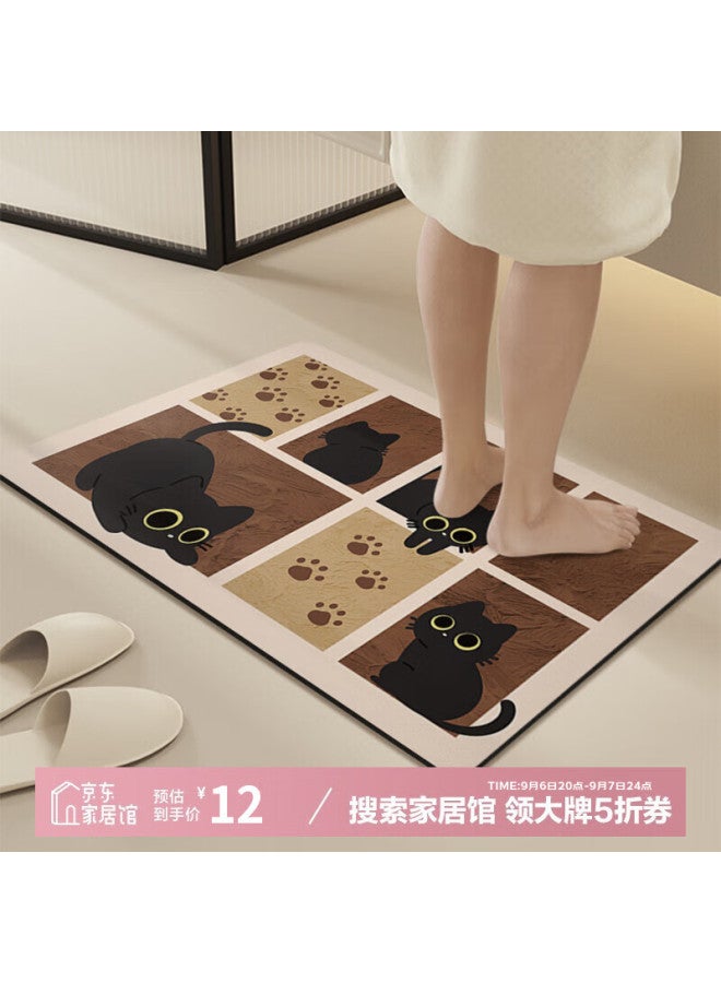 Slowly Say Manshuo Bathroom Non-slip Mat, Shower Mat, Quick-drying, Absorbent Foot Mat For Bathroom Entrance, Thick Household Floor Mat, 40*60cm - Image 1
