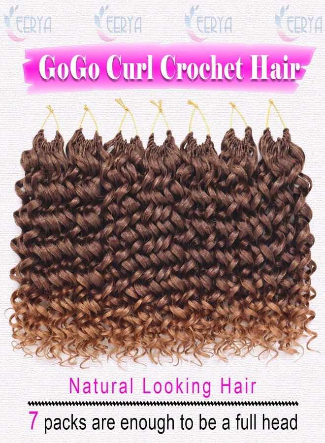 إييريا 7 عبوات من شعر كروشيه مجعد قصير من GoGo Curl بطول 10 بوصات للنساء، ضفائر كروشيه مموجة عميقة على الشاطئ، ضفائر كروشيه صناعية (10 بوصات، T4/30) - Image 2
