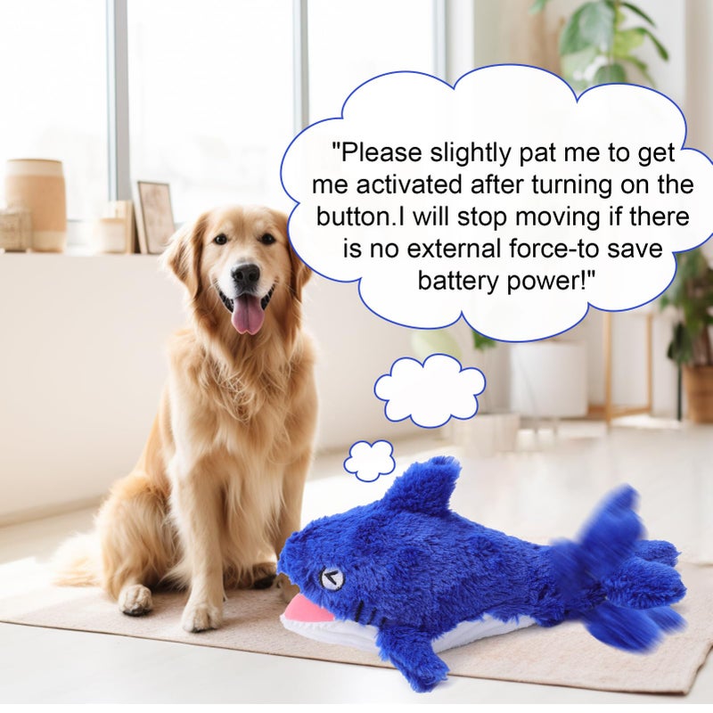 Mity rain 2 in 1 Interactive Dog Toys, Shark Dog Toy to Keep Them Busy, Plush Squeaky Dog Toys, Rechargeable Wiggly Fish Blue Dog Toys for Small Medium Large Dogs, Moving Dog Toys for Indoor&Outdoor - Image 2