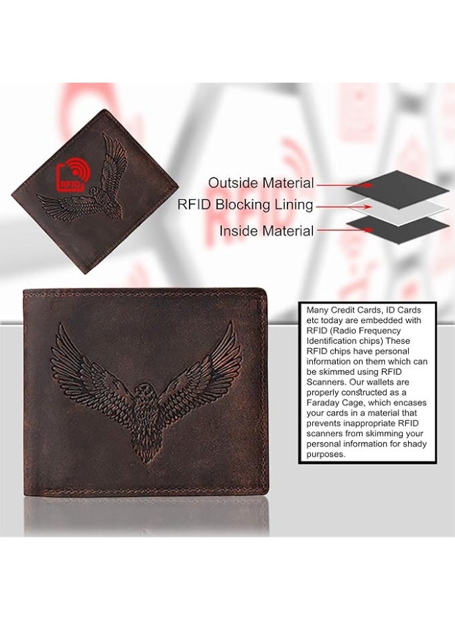 URBANFOREST URBAN FOREST Zeus Vintage Brown Leather Bi-Fold Wallet for Men, 6 Card Slot - Image 3