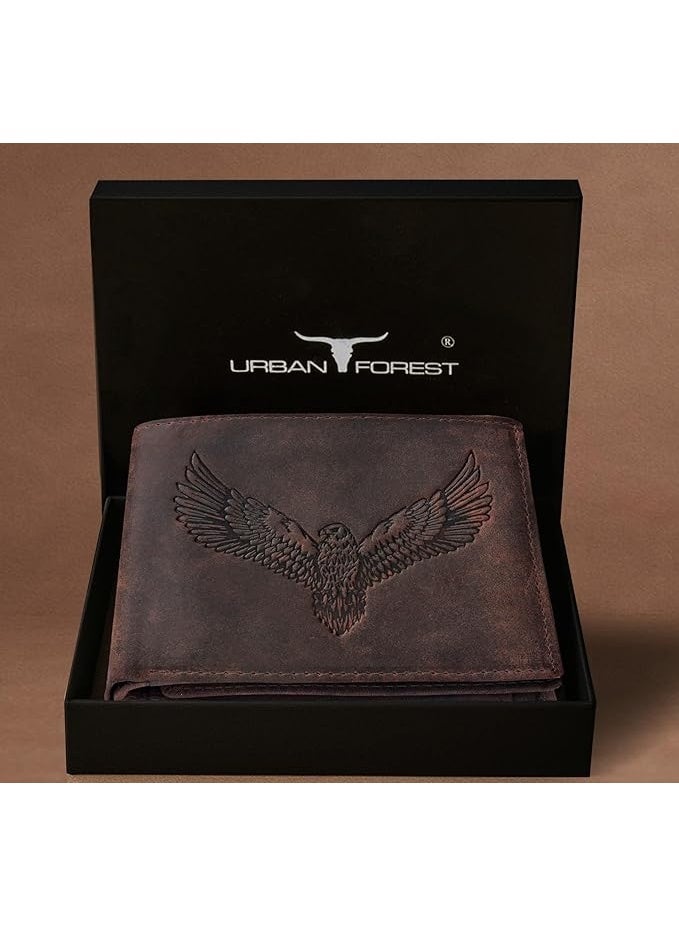 URBANFOREST URBAN FOREST Zeus Vintage Brown Leather Bi-Fold Wallet for Men, 6 Card Slot - Image 1