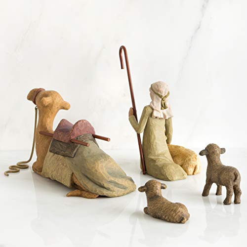 Willow Tree Shepherd and Stable Animals, Surrounding New Life with Love and Warmth, Build a Holiday Tradition with Classic Nativity Set, 4 Sculpted Hand-Painted Figures: Sheep, Camel, Shepherd, Goat - Image 3