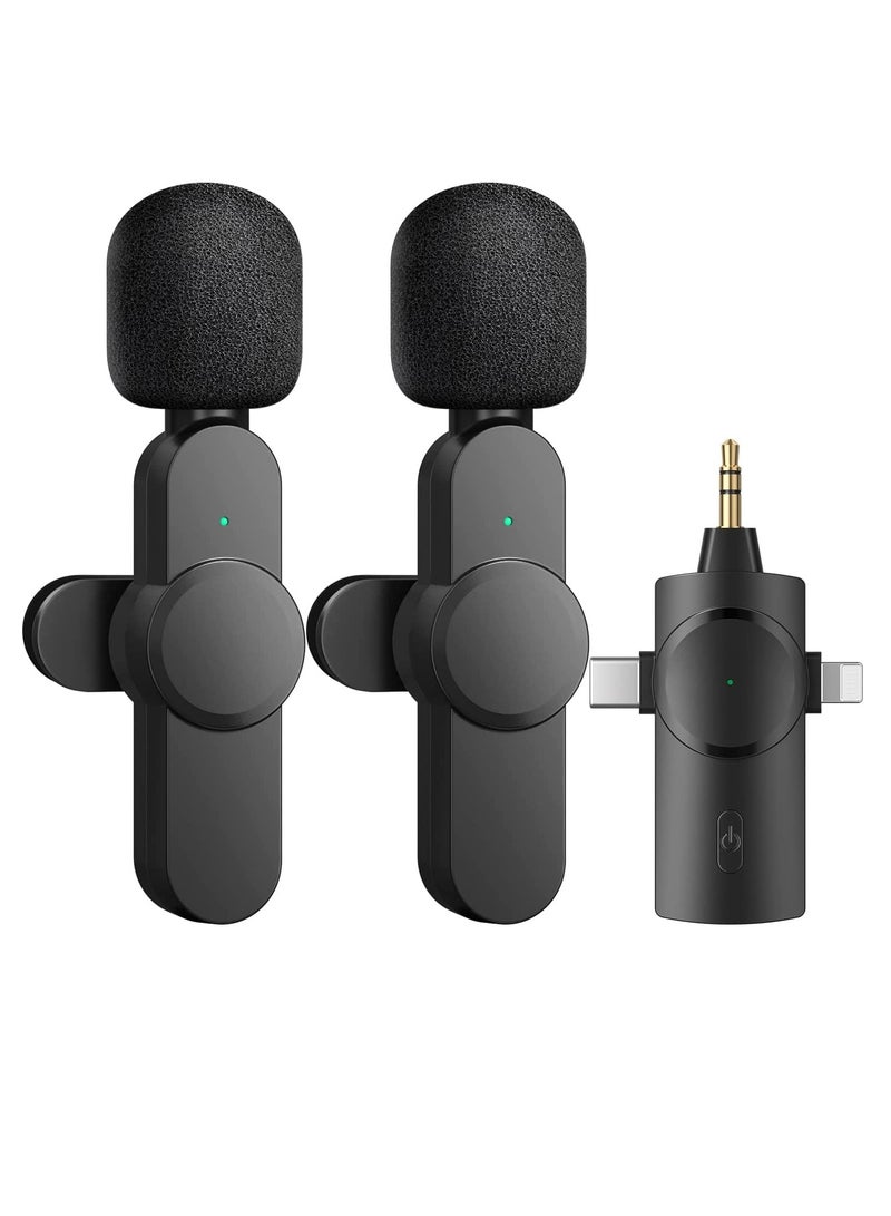 BORTONY 3 in 1 Wireless Lavalier Microphones for iPhone Android Phone Laptop Camera Plug-Play Mini Lav Mic with Noise Reduction for Video Recording Live Stream YouTube Vlog Presentation Interview - Image 1