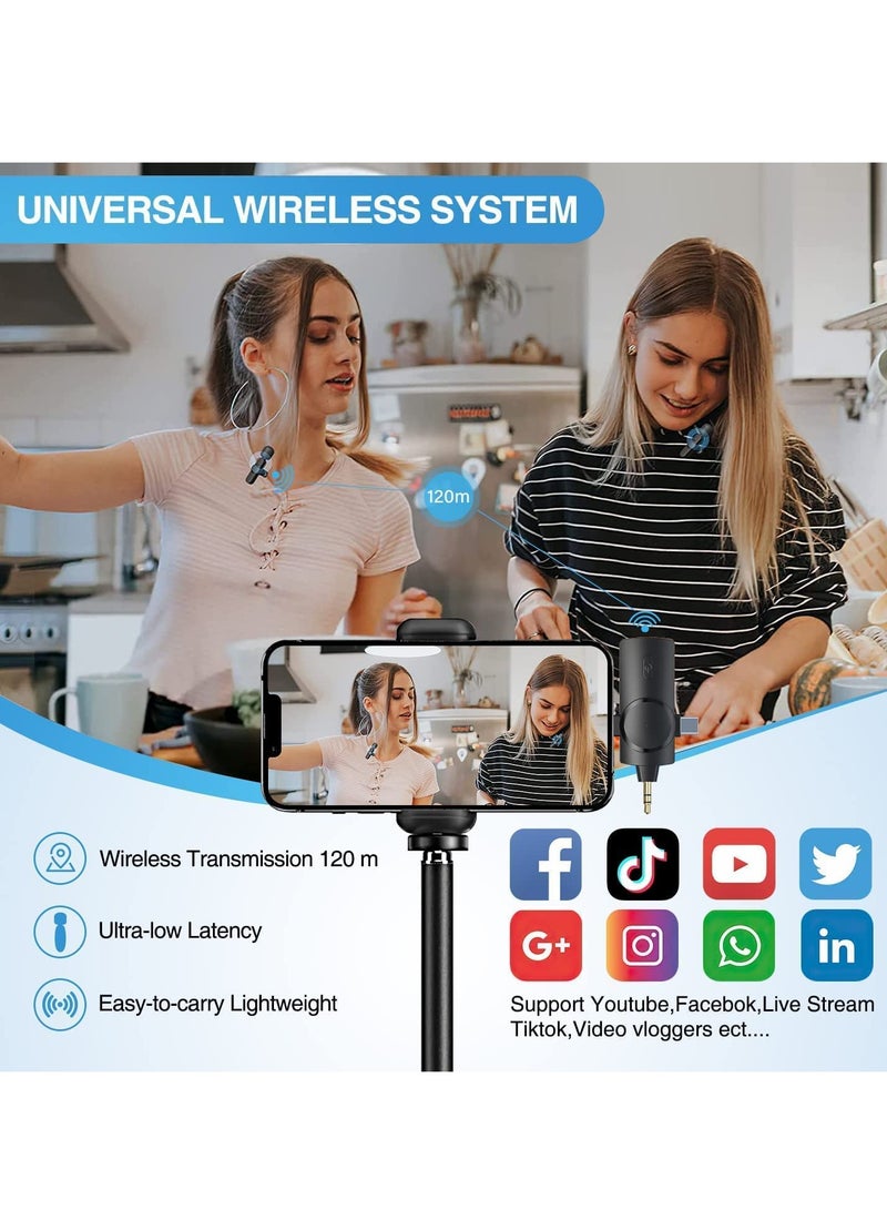 BORTONY 3 in 1 Wireless Lavalier Microphones for iPhone Android Phone Laptop Camera Plug-Play Mini Lav Mic with Noise Reduction for Video Recording Live Stream YouTube Vlog Presentation Interview - Image 4