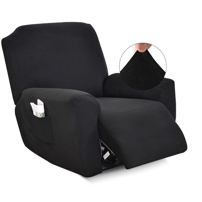 RECLINER SLIPCOVERSTRETCH SOFT SLIP RECLINING CHAIR SLIPCOVERS 4 PIECES FURNITURE PROTECTOR FOR RECLINER WITH POCKET FITTED SOFA COUCH COVER LAZY BOY CHAIR COVER