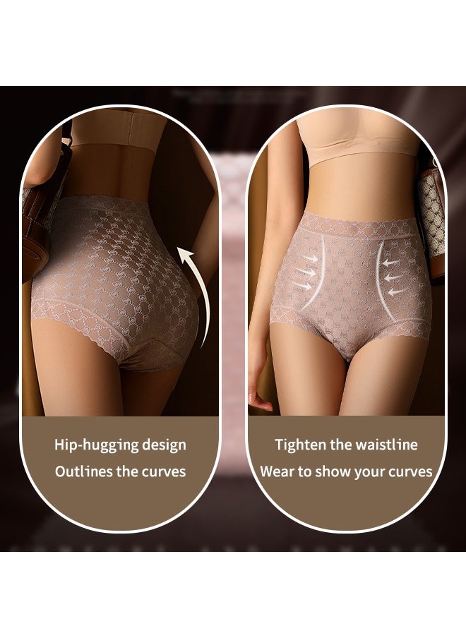 Generic - High Waist Tummy Control Butt Lift Panties Shorts Summer Thin Mulberry Silk Lining, Breathable Panties Women Comfortable Underwear - Image 1