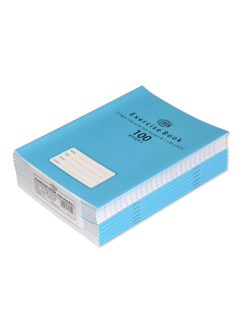 FIS - Exercise Book Pack Of 12 100 Pages One Side Plain single Line with Margin FSEBPSLM100N - Image 1