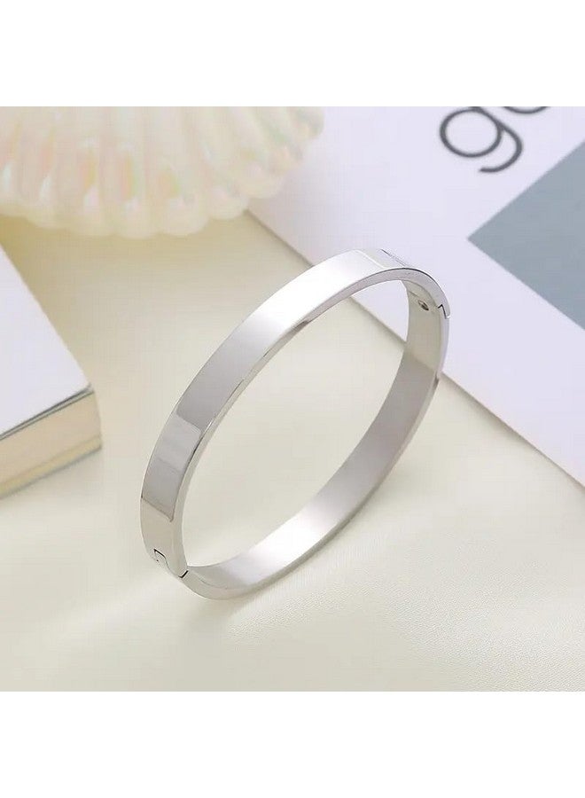 ميناز سوار MEENAZ للرجال، أنيق للأولاد والأخوات والأصدقاء/أساور فضية عصرية للرجال من البلاتين/أساور فضية للرجال من المعدن/الفولاذ المقاوم للصدأ، سوار Kada Kadas هدية عيد الحب، مفتوح 350 - Image 2