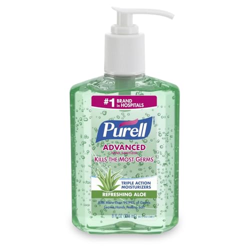 Purell جل مطهر يدين متقدم مهدئ، برائحة منعشة مع الألوة وفيتامين E، 8 أونصات، 1 كل - Image 1