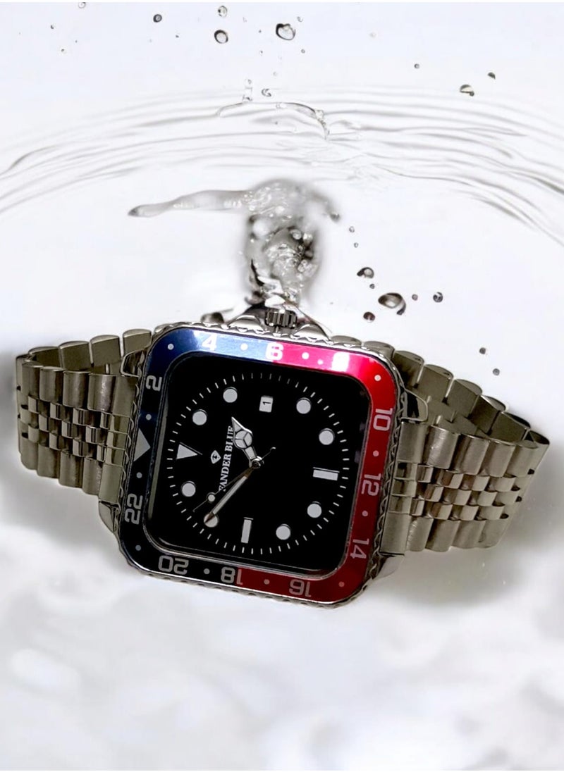 FANDER BLUE - Men's Stainless Steel Analog Quartz Date Display Watch Easy to Read Fashion Design Waterproof Luxury Classic Big Face Wrist Watch - Image 1