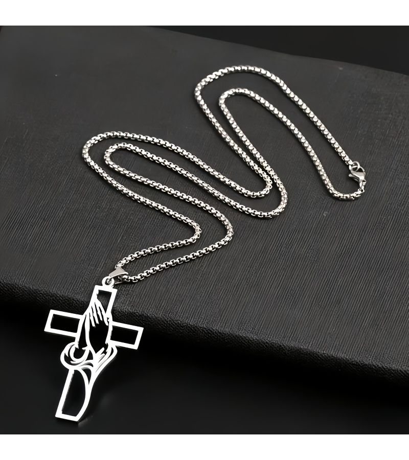 1PC Hollow Prayer Cross Pendant Car Interior Decorative Charm - Image 5