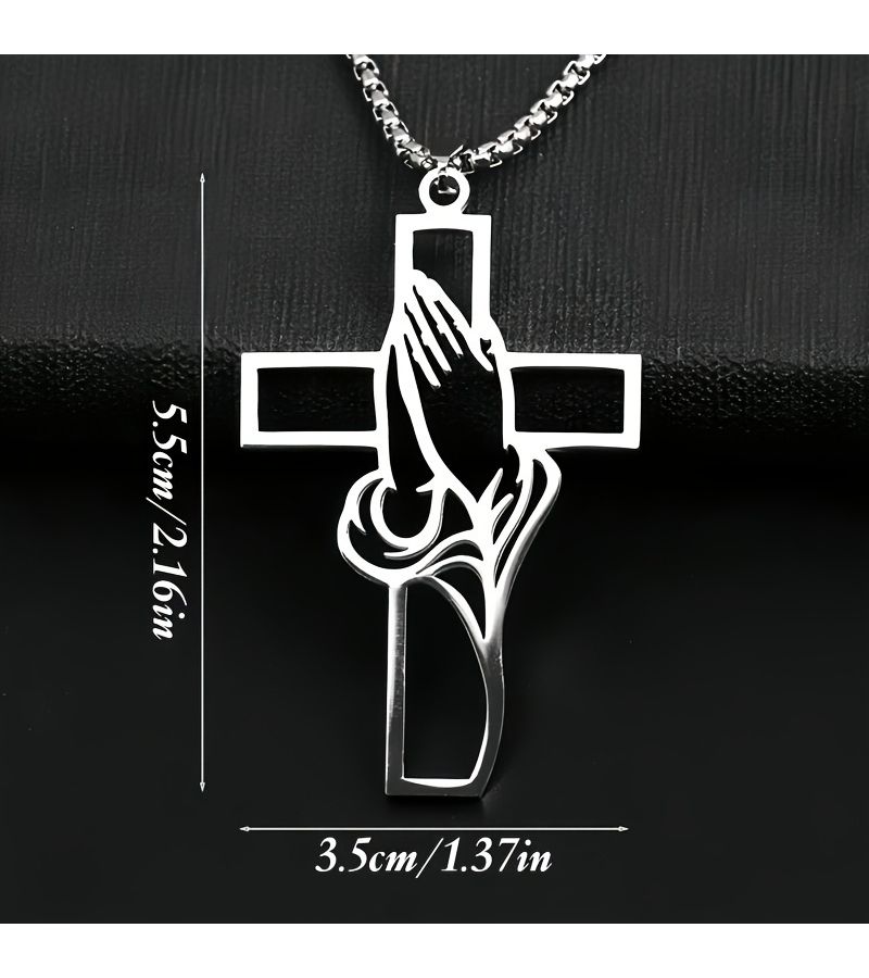 1PC Hollow Prayer Cross Pendant Car Interior Decorative Charm - Image 2