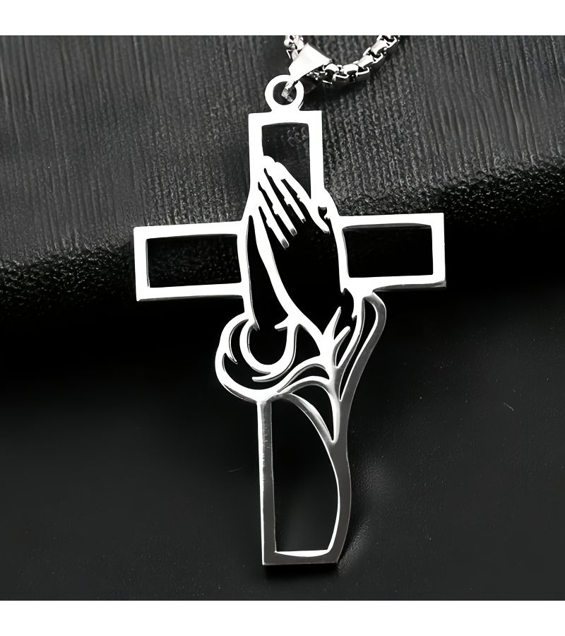 1PC Hollow Prayer Cross Pendant Car Interior Decorative Charm - Image 3
