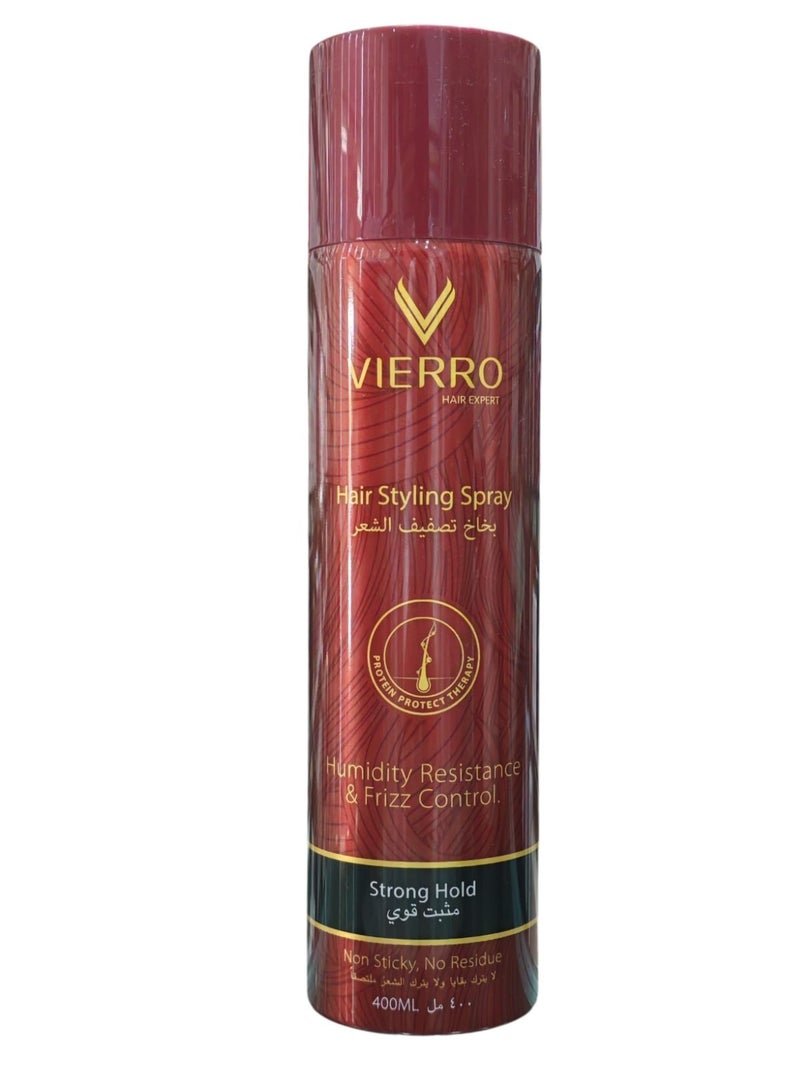 VIERRO Hair Styling Spray Strong Hold Humidity Resistance & Frizz Control – 400ml
