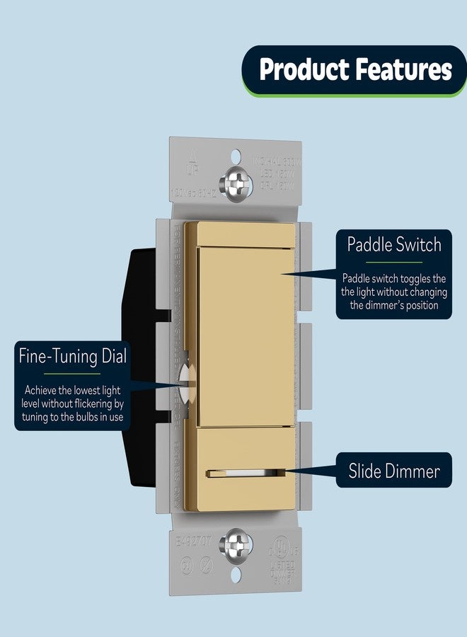 TOPGREENER TGDMDS-120 Dimmer Switch - Gold - Image 2