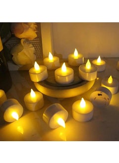 Amster Amster Electric Tea Lights Realistic Flameless LED Tealight Candles with Warm White Light for Home Dcor Wedding Party Diwali Ganpati Navratri Anniversary Decor Pack of 12 