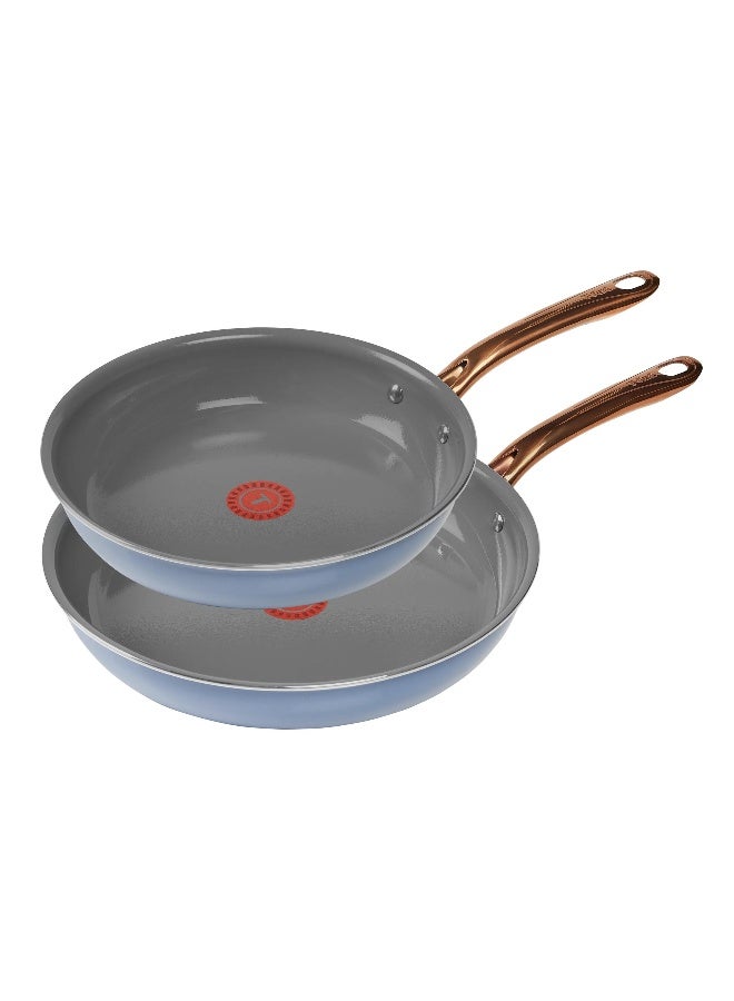 T-fal Preserve Ceramic Non-Stick, 2 Piece Frypan Set, 8.5 Inch and 11 Inch, Ocean Blue, C495S263 - Image 1