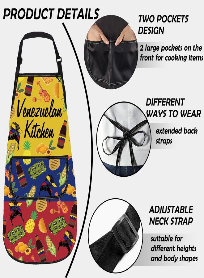 Gzrlyf Venezuela Flag Apron Venezuelan Kitchen Apron For Venezuela Lover Chef Apron Venezuelan Souvenir For Travelers (Venezuelan apron) - Image 3