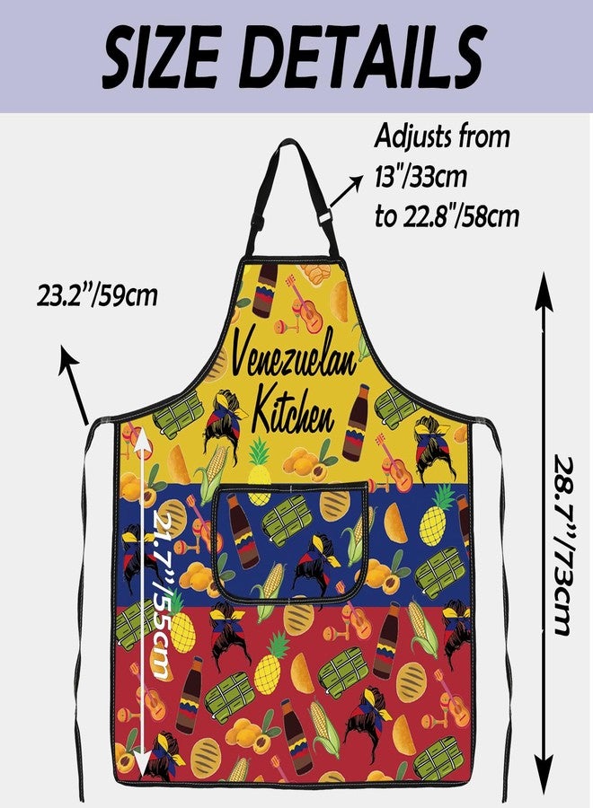Gzrlyf Venezuela Flag Apron Venezuelan Kitchen Apron For Venezuela Lover Chef Apron Venezuelan Souvenir For Travelers (Venezuelan apron) - Image 2
