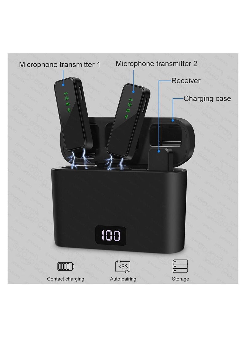 BLUE OCEAN - Wireless Lavalier Microphone, Mini Lapel Mic with Battery Indicator Charging Case for Podcast Video Recording Tiktok YouTube, Noise Reduction, Compatible for iPhone iPad Type C Android, - Image 1