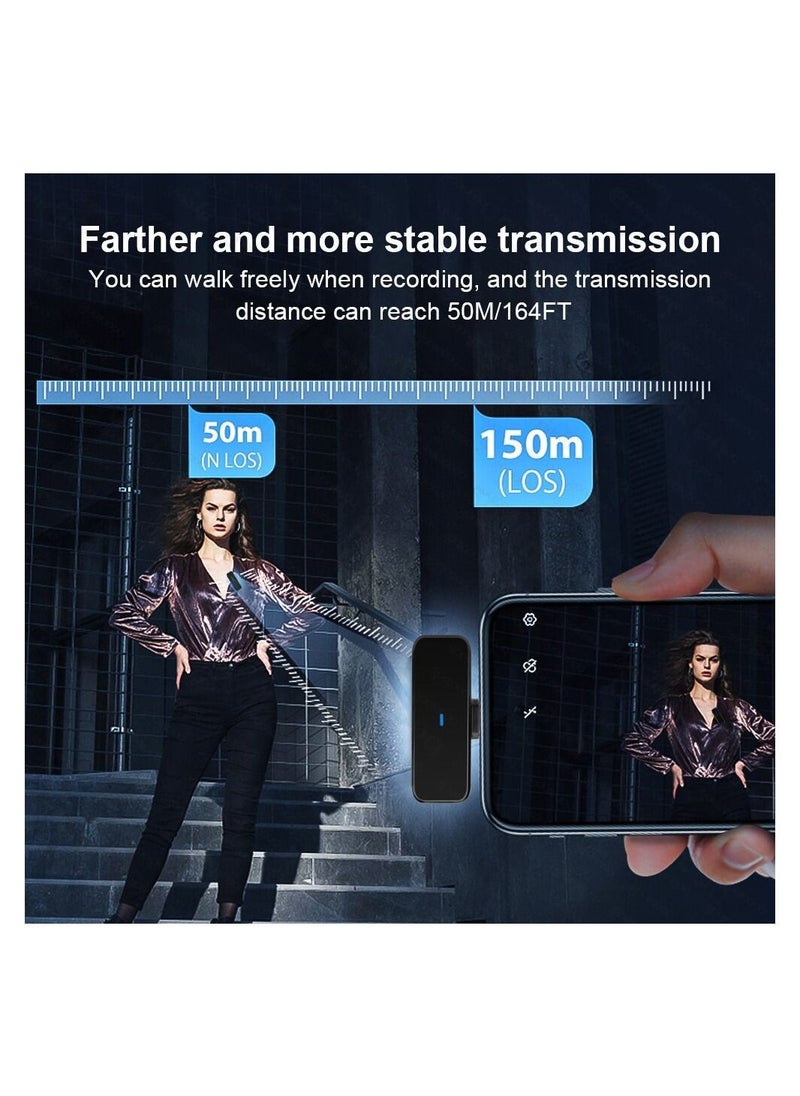 BLUE OCEAN - Wireless Lavalier Microphone, Mini Lapel Mic with Battery Indicator Charging Case for Podcast Video Recording Tiktok YouTube, Noise Reduction, Compatible for iPhone iPad Type C Android, - Image 1