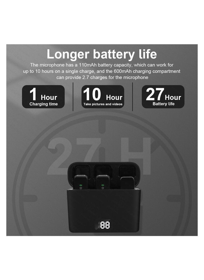 BLUE OCEAN - Wireless Lavalier Microphone, Mini Lapel Mic with Battery Indicator Charging Case for Podcast Video Recording Tiktok YouTube, Noise Reduction, Compatible for iPhone iPad Type C Android, - Image 1