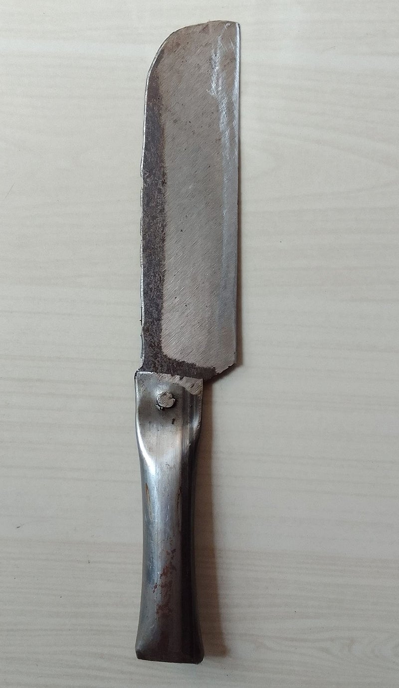 LJL Traders® Original Hand Made Kitchen Knife for Vegetable Cutting and Peeling True Edge Sharpness Buy with Confidence Fish Cutting Knife Medium Size Traditional Kerala Kappa Kaththi - 2 Piece - Image 3