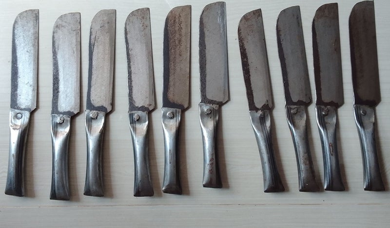 LJL Traders® Original Hand Made Kitchen Knife for Vegetable Cutting and Peeling True Edge Sharpness Buy with Confidence Fish Cutting Knife Medium Size Traditional Kerala Kappa Kaththi - 2 Piece - Image 5