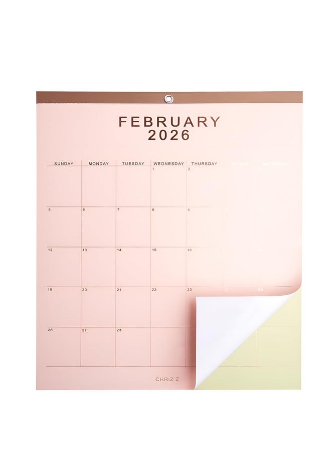 CHRIZ.Z 2026 Wall Calendar - 12" x 15" Rose Gold Foil Lettering Monthly Planning Hanging Peel Off Large Print Wall/Desk Calendar on Pastel Multi-Color Paper - January 2026 to December 2026 (6-Color) - Image 1