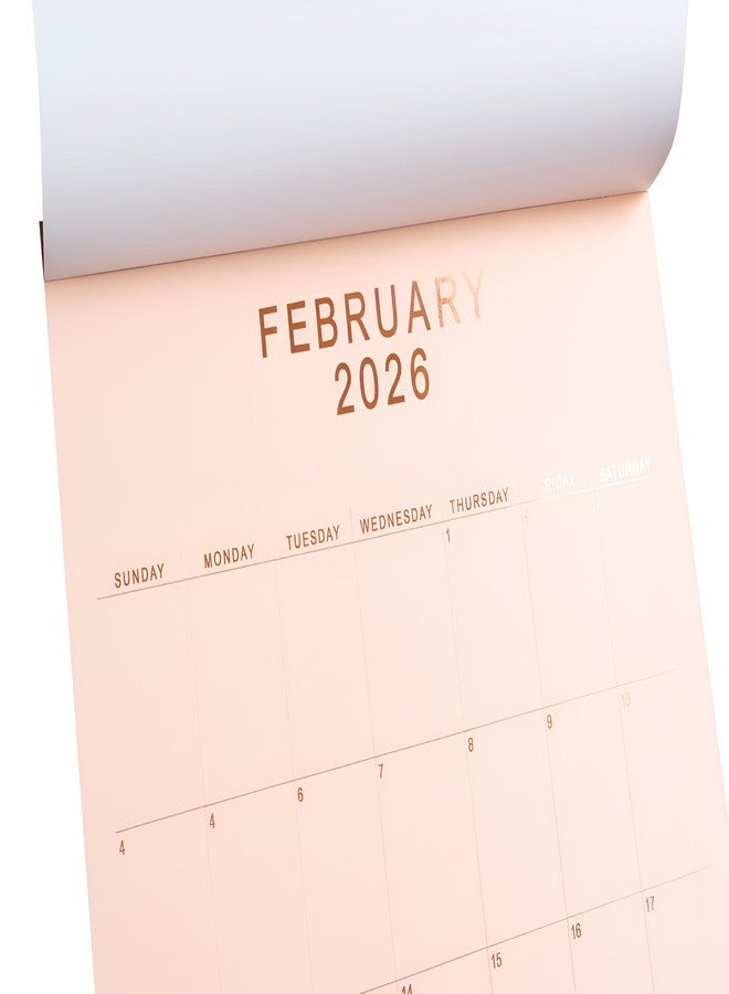 CHRIZ.Z 2026 Wall Calendar - 12" x 15" Rose Gold Foil Lettering Monthly Planning Hanging Peel Off Large Print Wall/Desk Calendar on Pastel Multi-Color Paper - January 2026 to December 2026 (6-Color) - Image 5