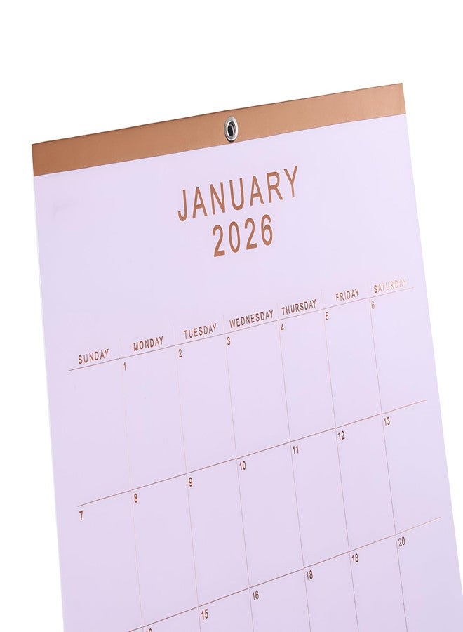 CHRIZ.Z 2026 Wall Calendar - 12" x 15" Rose Gold Foil Lettering Monthly Planning Hanging Peel Off Large Print Wall/Desk Calendar on Pastel Multi-Color Paper - January 2026 to December 2026 (6-Color) - Image 4