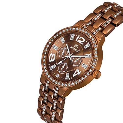 Adamo Bg-839 Designer Women's Analogue Watch (Brown And Golden) - Image 2