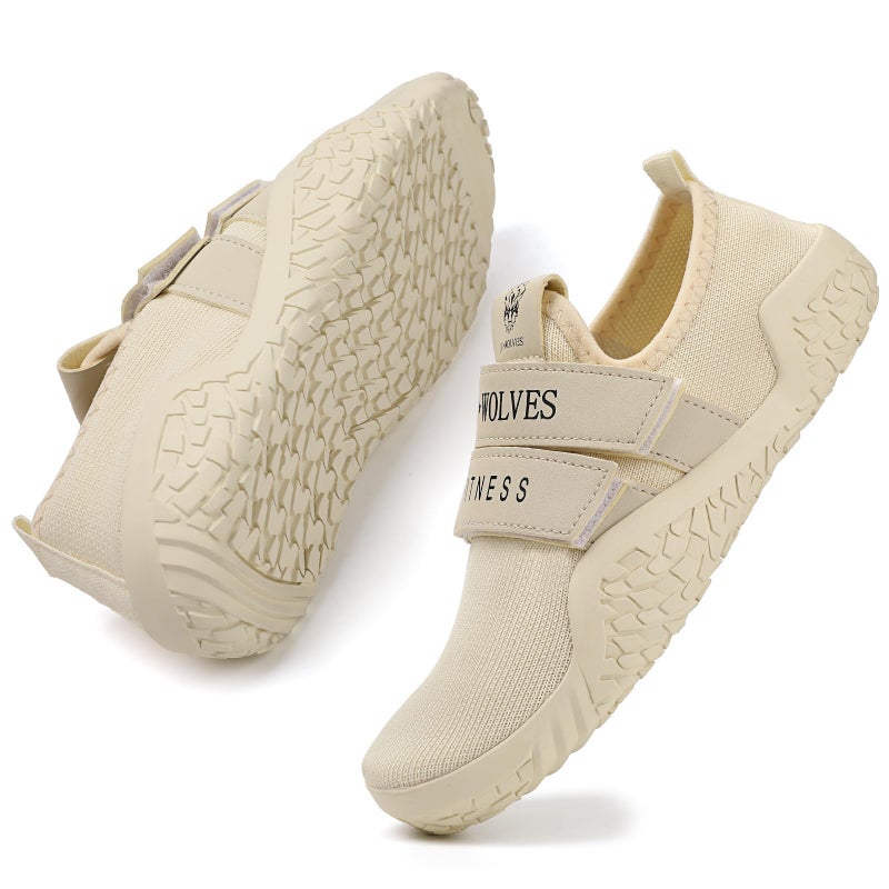Skerxut Fitness Shoes Deadlift Shoes Cross-Trainer Sneakers for Men and Women (Beige, 4 Men/5 Women) - Image 5