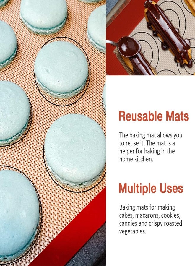 Goalfly Small Macaron Silicone Baking Mat, 3 Pack Quarter Sheet Baking Mats (11.8 x 8.5 IN), Silicone Baking Sheet for Macarons, Cookies, Pastry, Pizza (Red, Blue, Grey) - Image 5