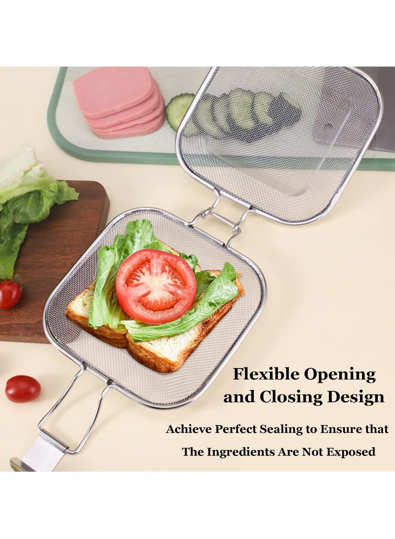 SYOSI SYOSI Sandwich Cage, Sandwich Grill for Oven Stainless Steel Sandwich Clip Sandwich Maker Bread Rack Stainless Steel Toaster Accessory  - Image 2
