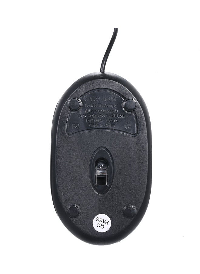 NIBEMINENT Optical Mini Portable Wired Mouse 9.5X5.5X3.0centimeter Black  - Image 2
