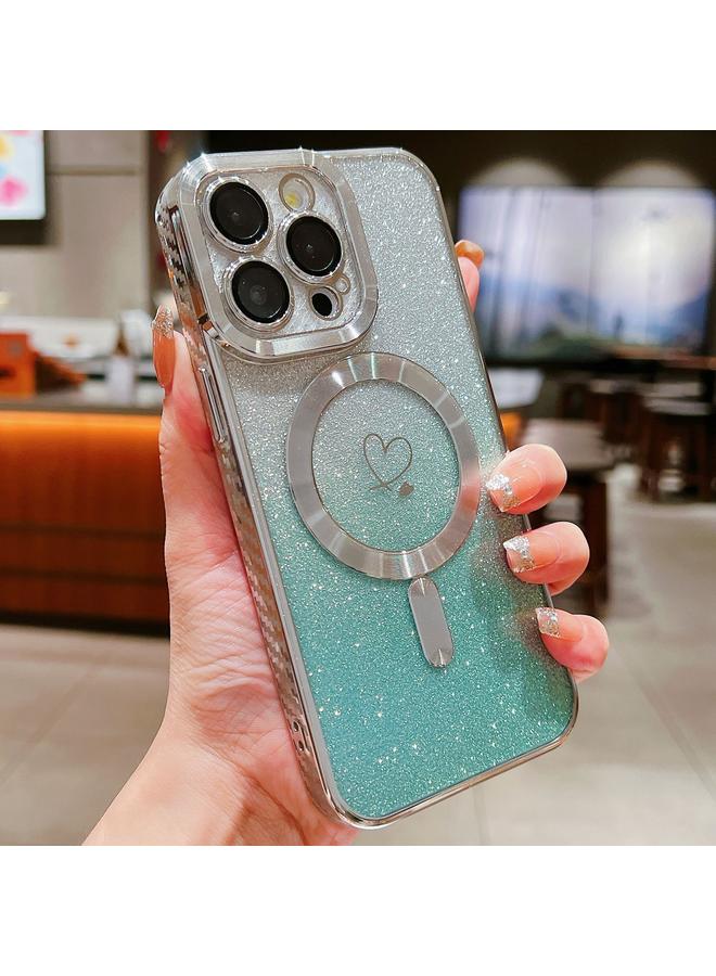 اس-توب جراب لهاتف iPhone 13 Pro Max Loves Gradent Glitter مصنوع من ألياف الكربون Magsafe TPU - Image 1