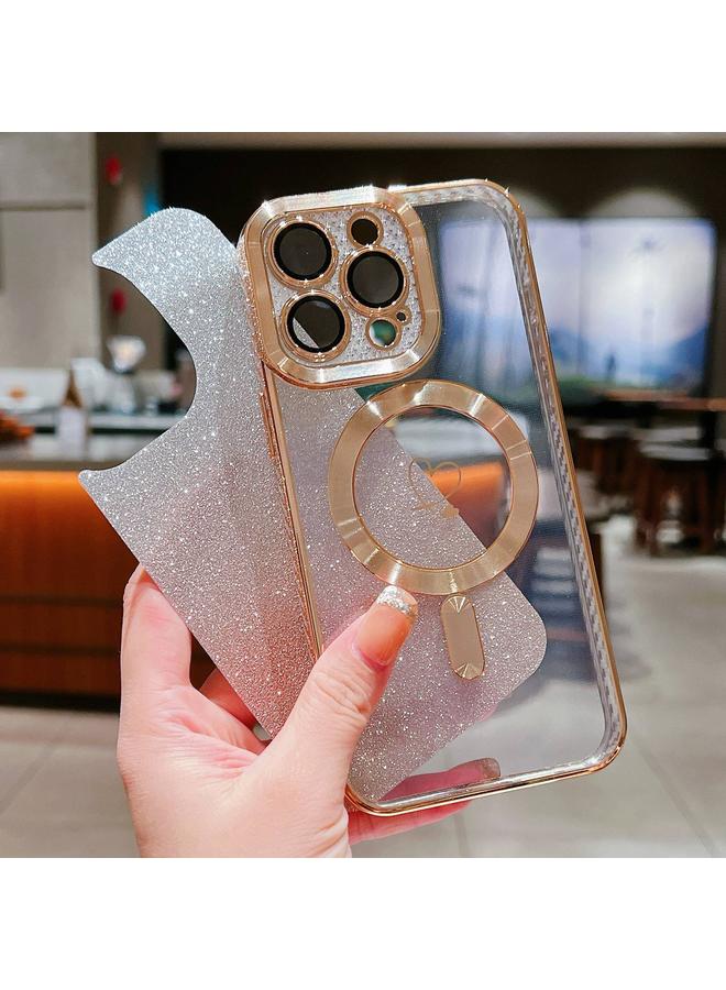 اس-توب جراب لهاتف iPhone 13 Pro Max Loves Gradent Glitter مصنوع من ألياف الكربون Magsafe TPU - Image 3